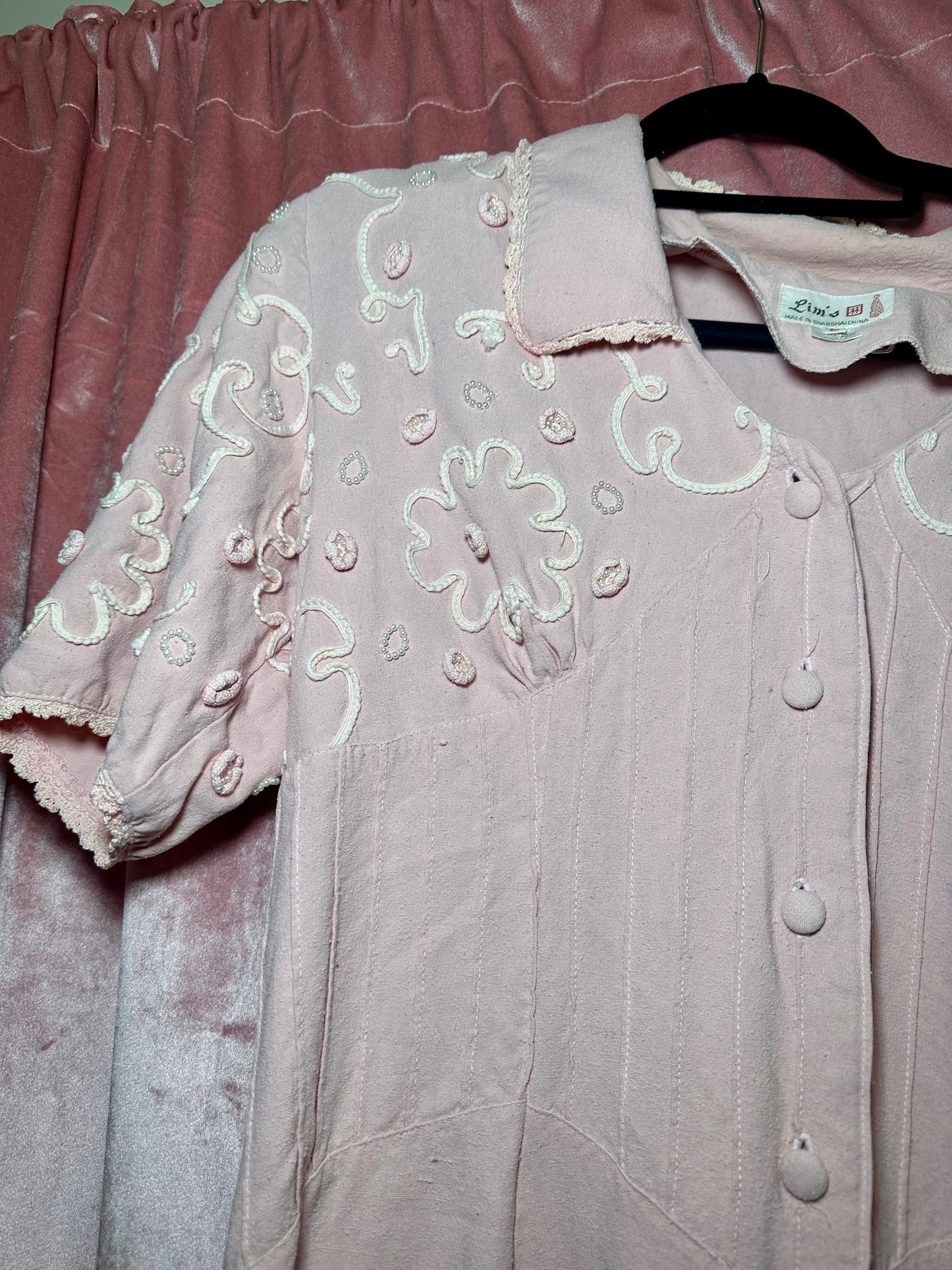 Pink Button Down Dress (L)