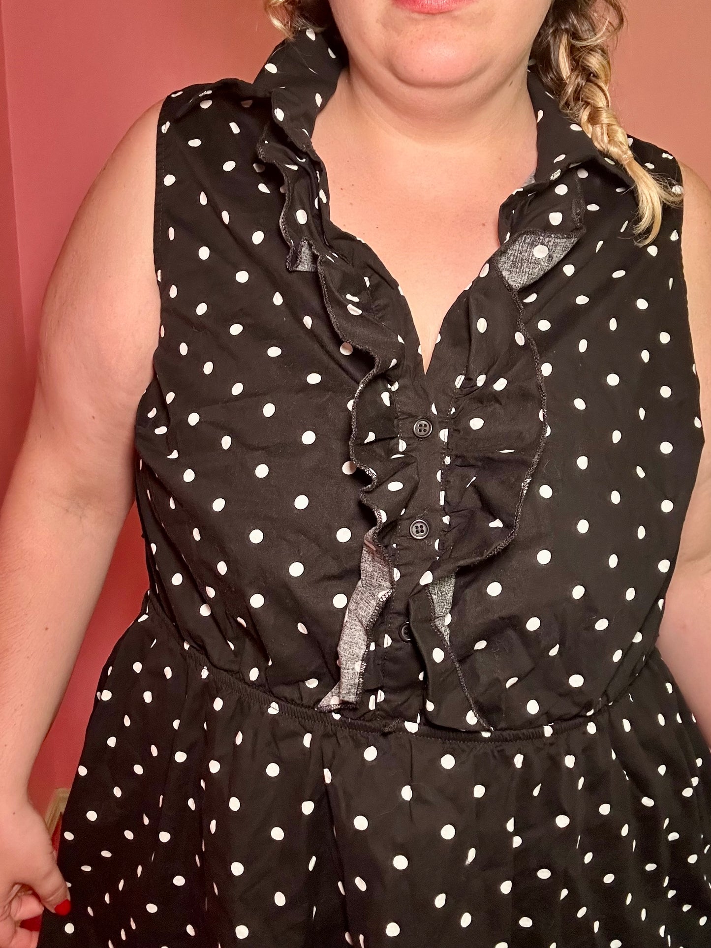 Polkadot Ruffle Dress (3X)