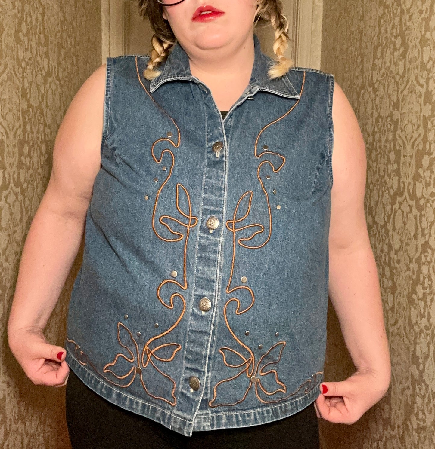 Western Denim Vest (1X)