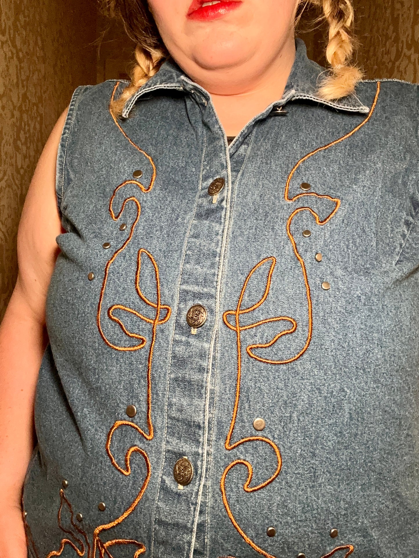 Western Denim Vest (1X)