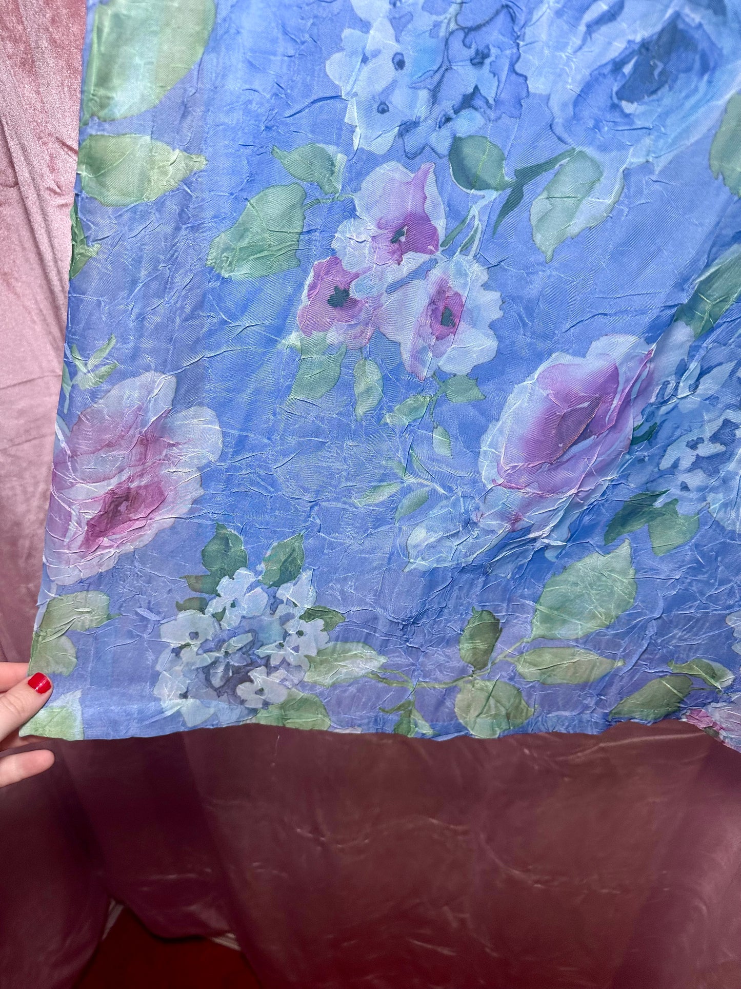 Blue Chiffon Rose Dress (16)