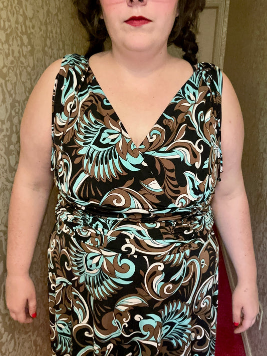 Teal and Brown y2k Dress (18W)