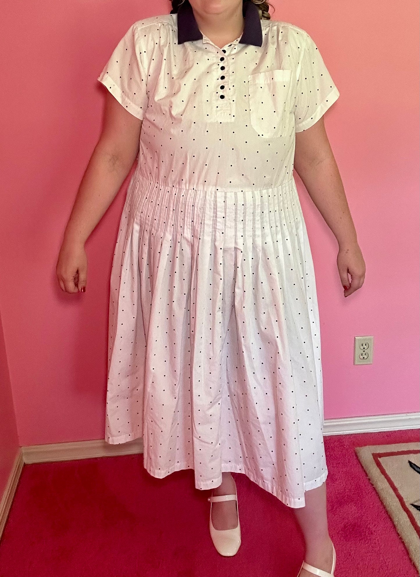 White Polka Dot Dress (20W)