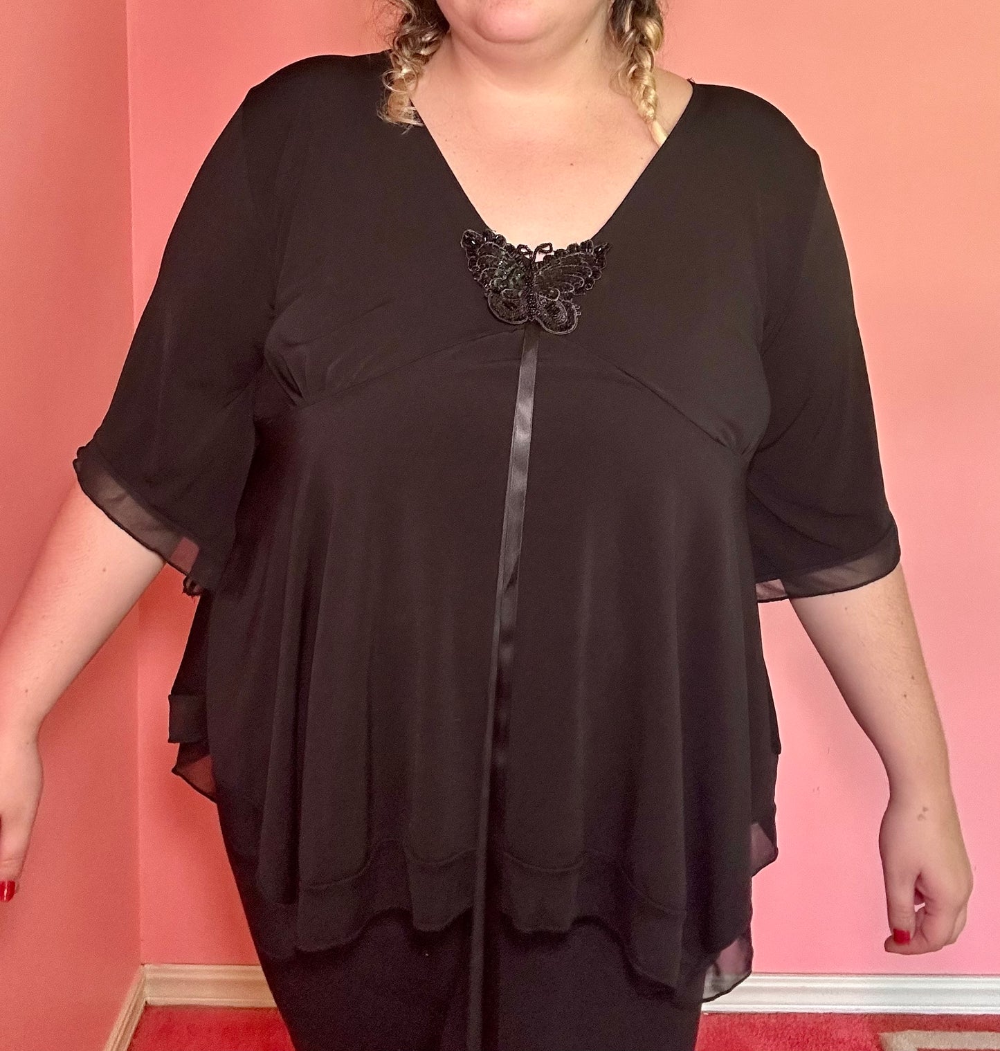 Butterfly Babydoll Top (2X)