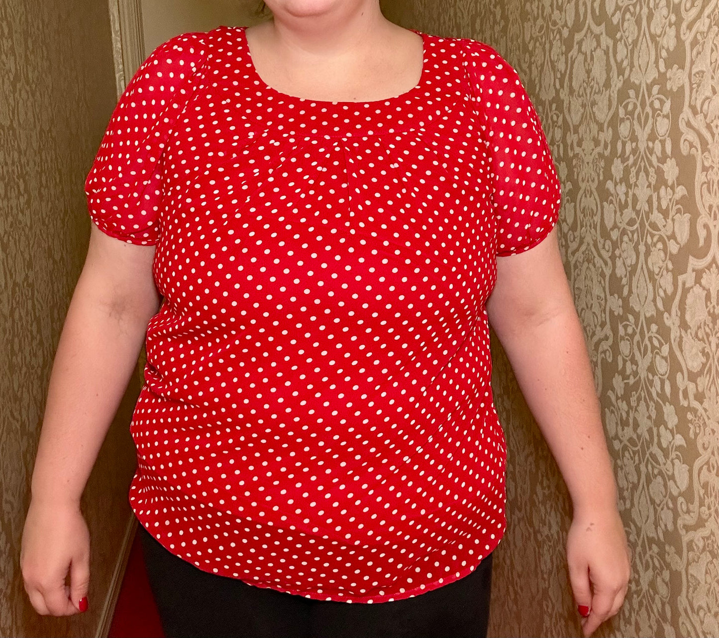 Red Polka Dot Blouse (1X)