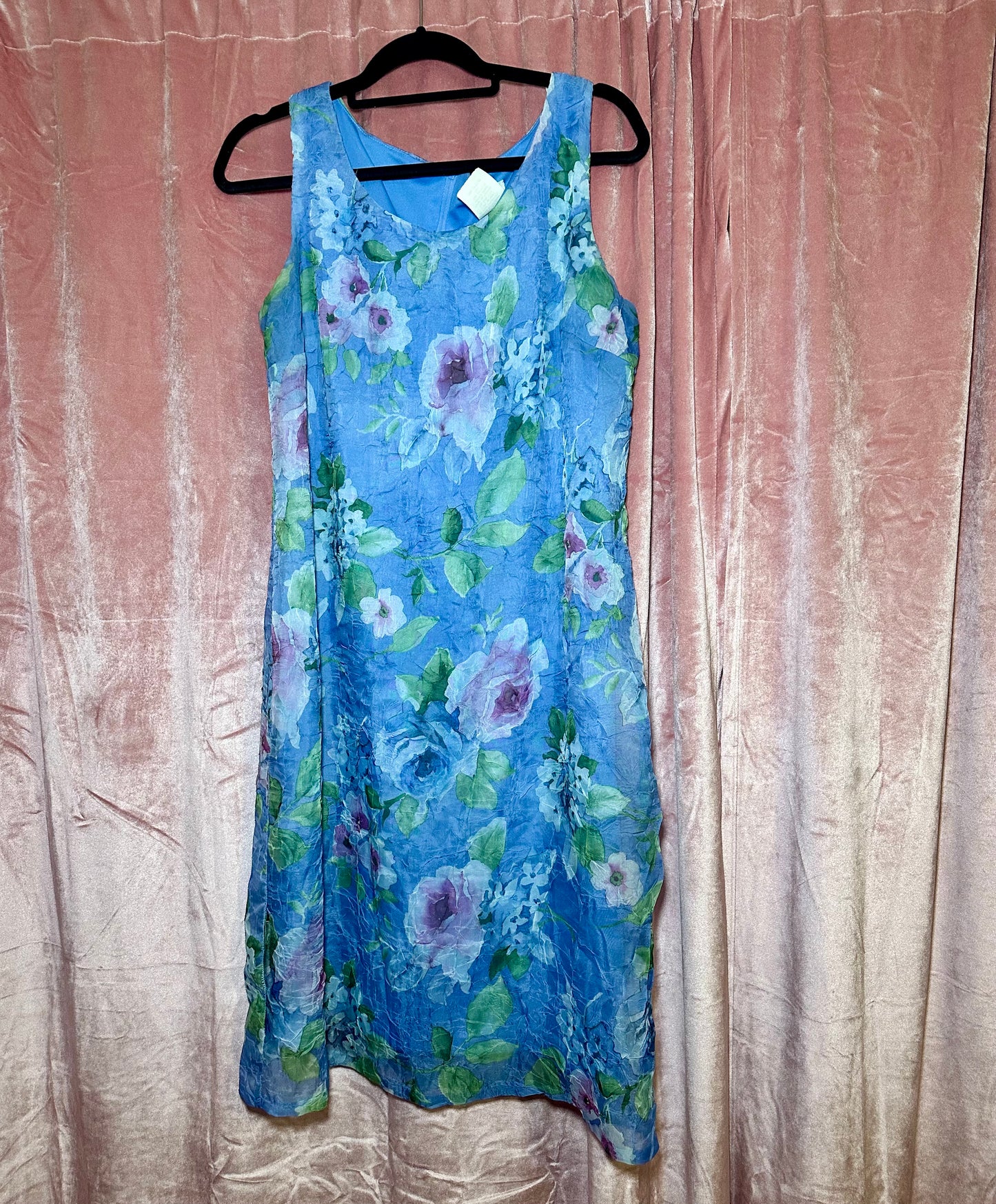 Blue Chiffon Rose Dress (16)