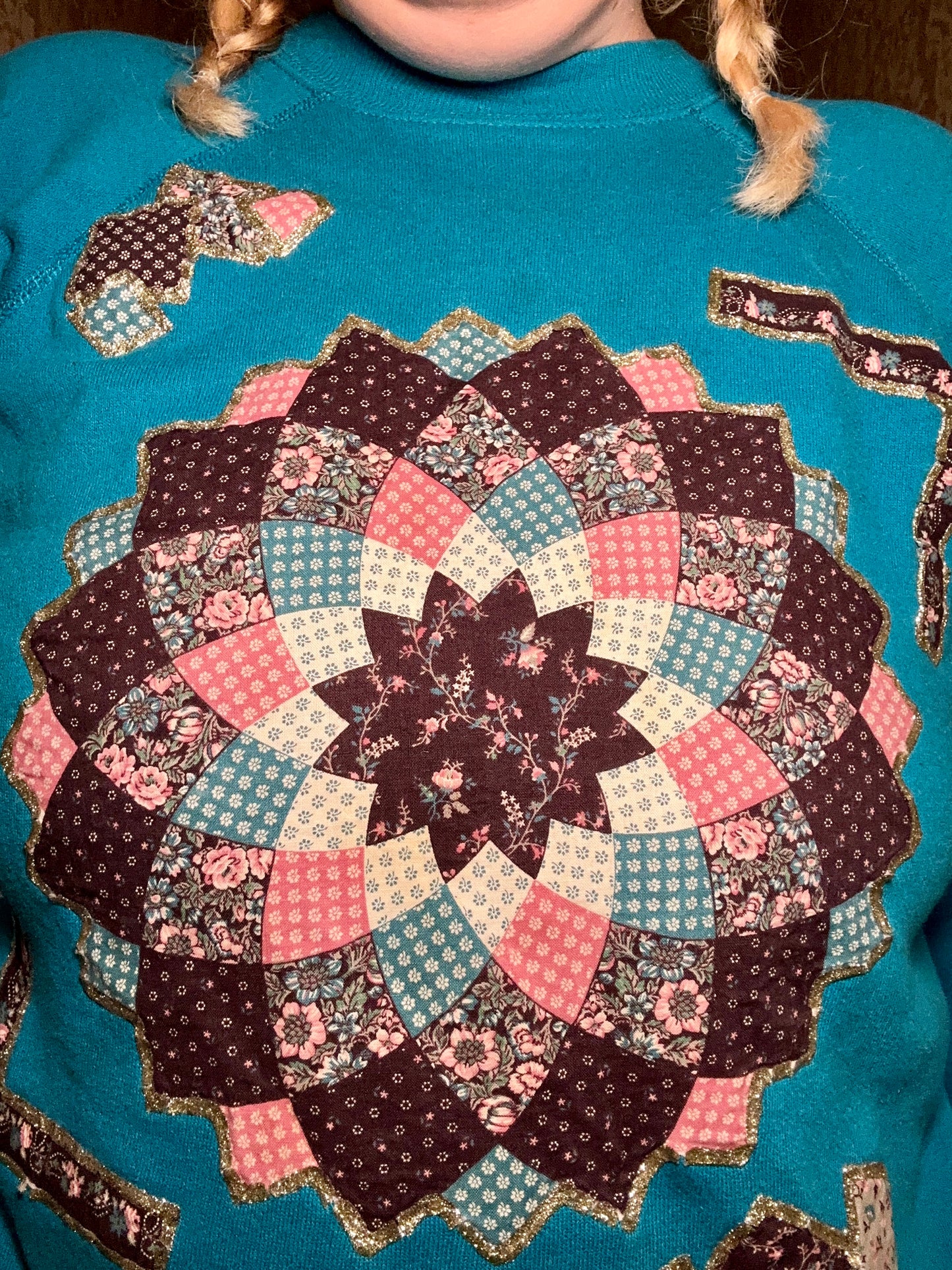 Teal Quilt Sweatshirt (XXL)