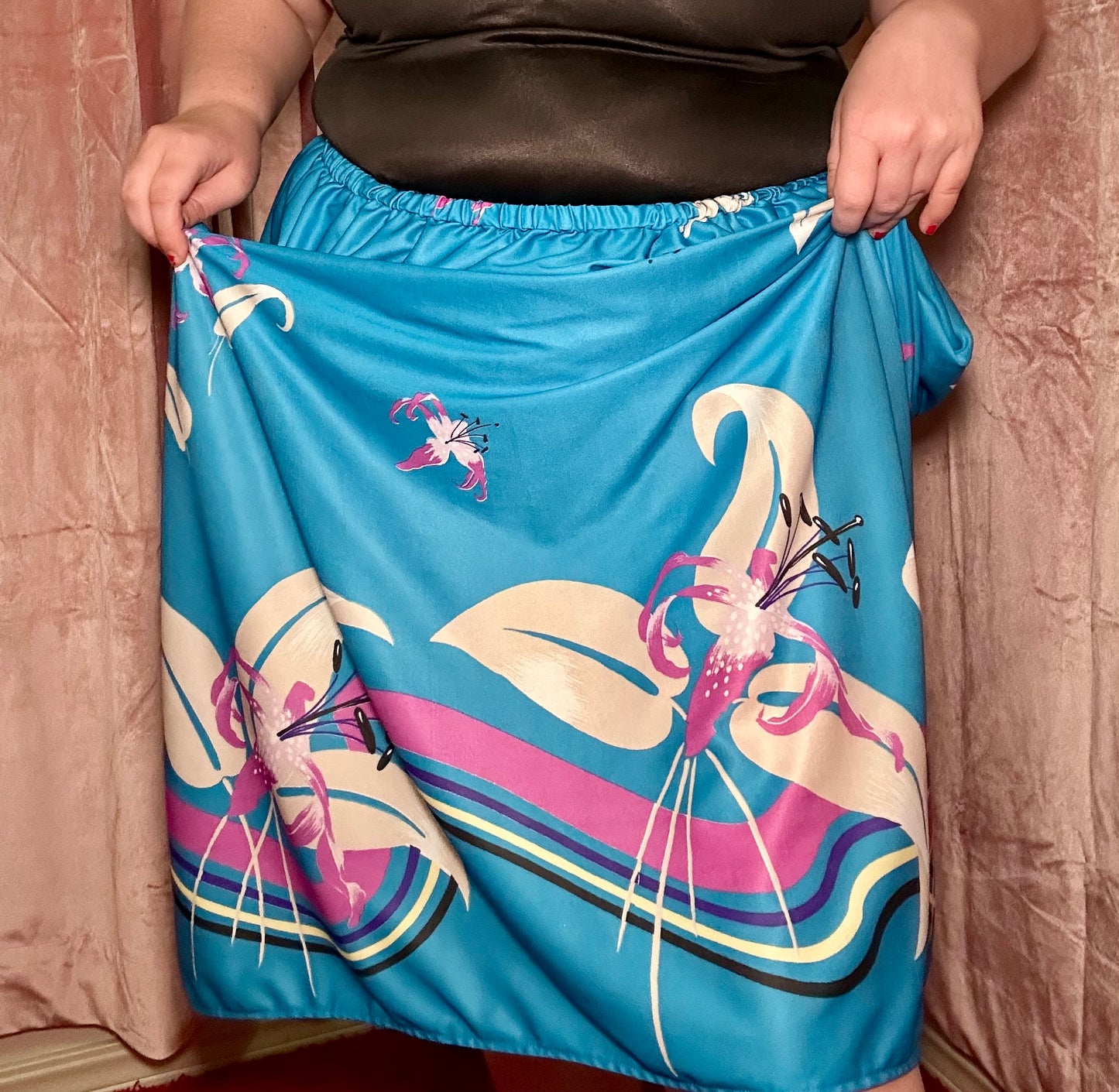 Blue Lilies Skirt (XXL)