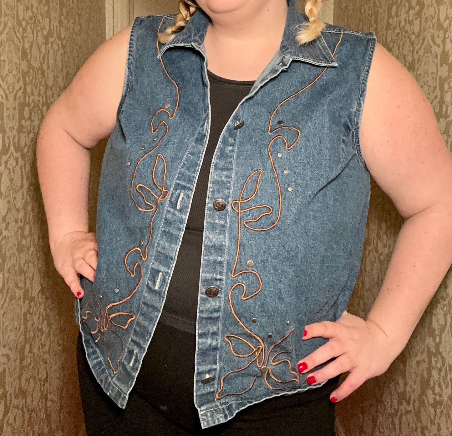 Western Denim Vest (1X)