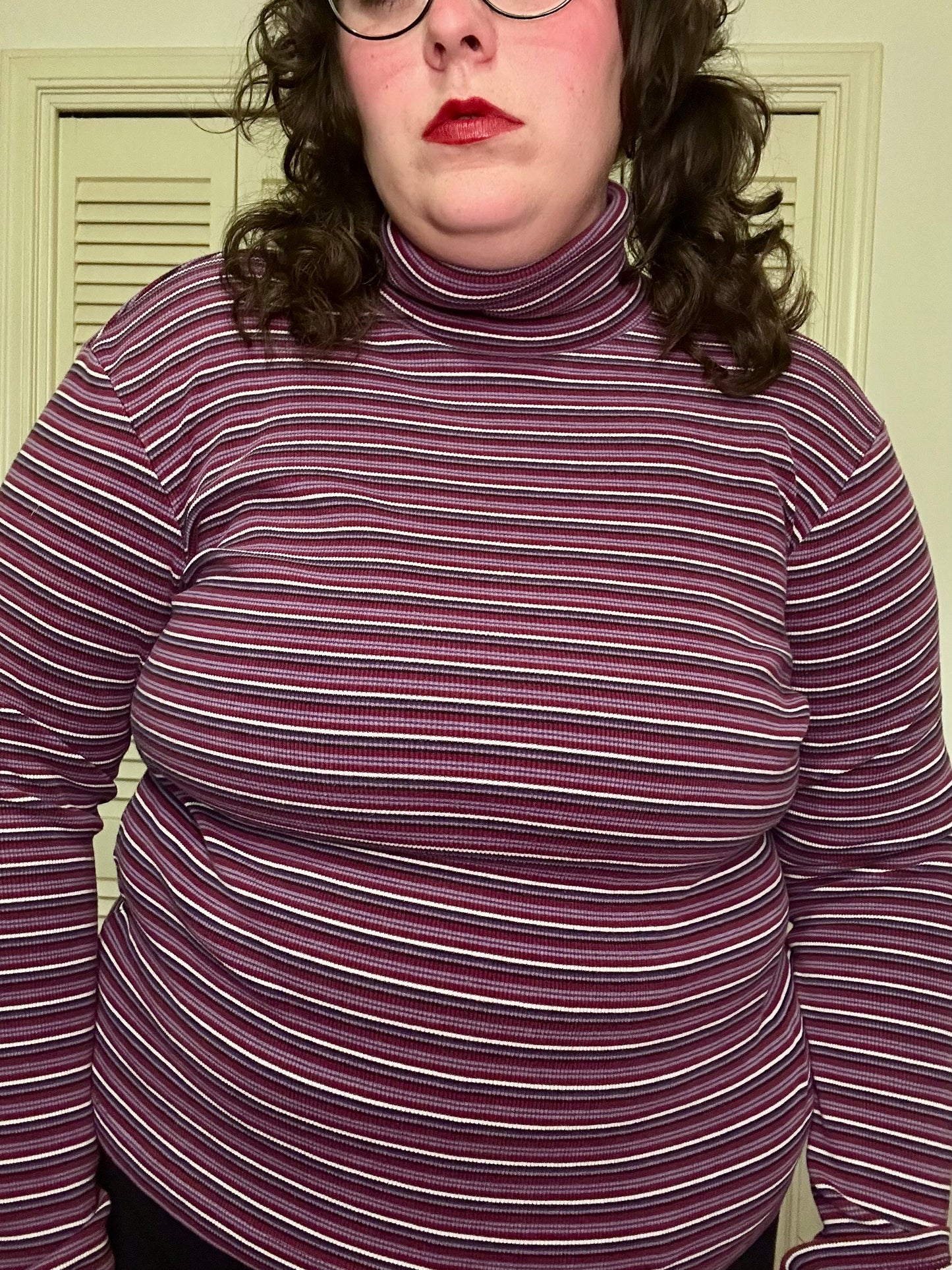 Purple Striped Turtleneck (L)