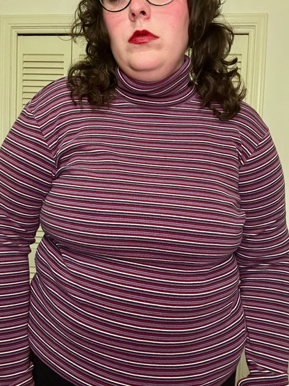 Purple Striped Turtleneck (L)
