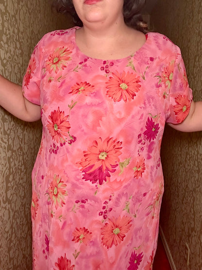 Pink Floral Dress (3X)