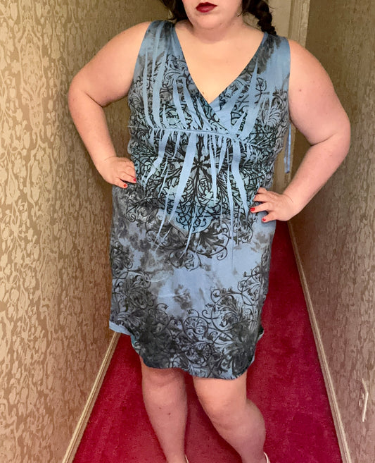 Blue Y2K Grunge Dress (XL)