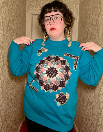 Teal Quilt Sweatshirt (XXL)