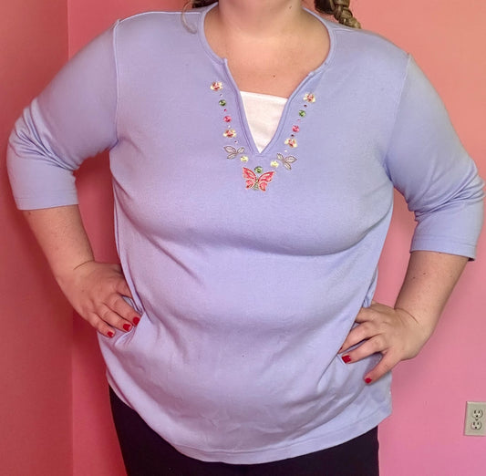 Purple Butterfly Top (L)