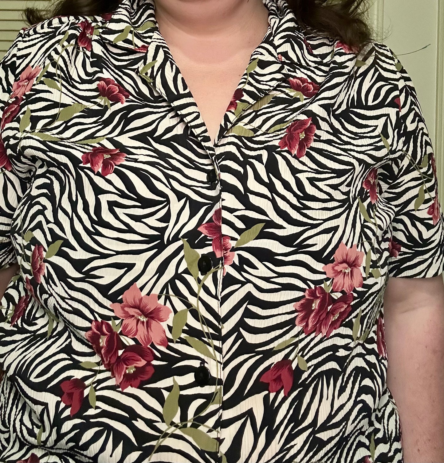 Zebra Floral Blouse (1X)