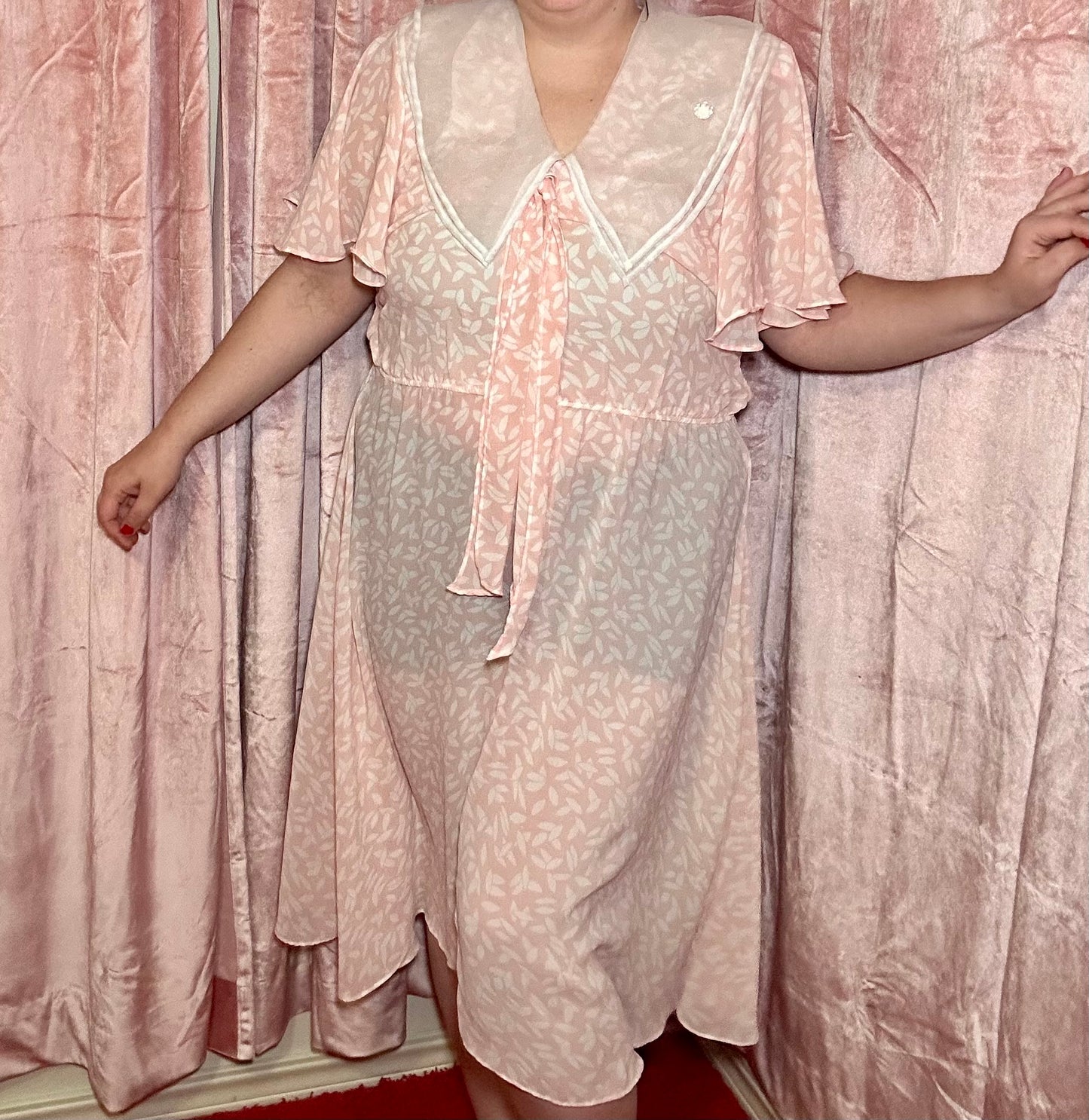 Pink Sheer Sailor Dress (20W)