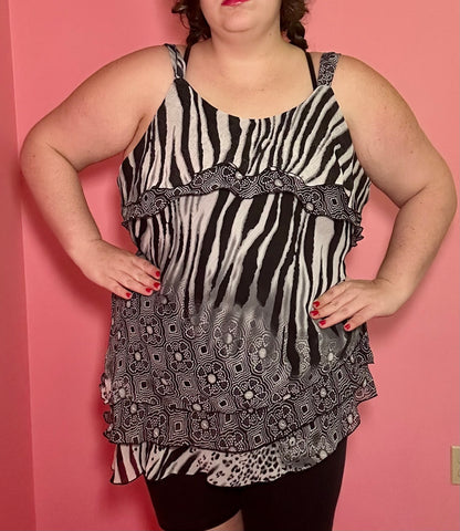 Animal Print Y2K Going Out Top (3X)