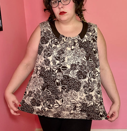 Y2K Brown and Cream Top (3X)