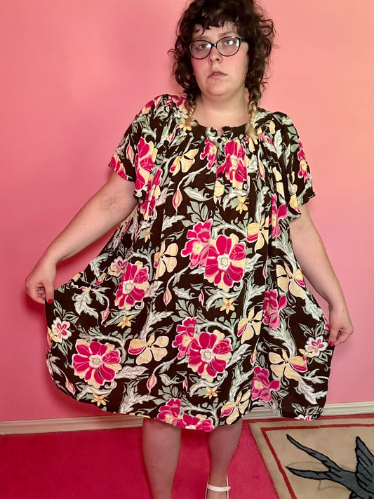 Brown Floral Nightgown (L)