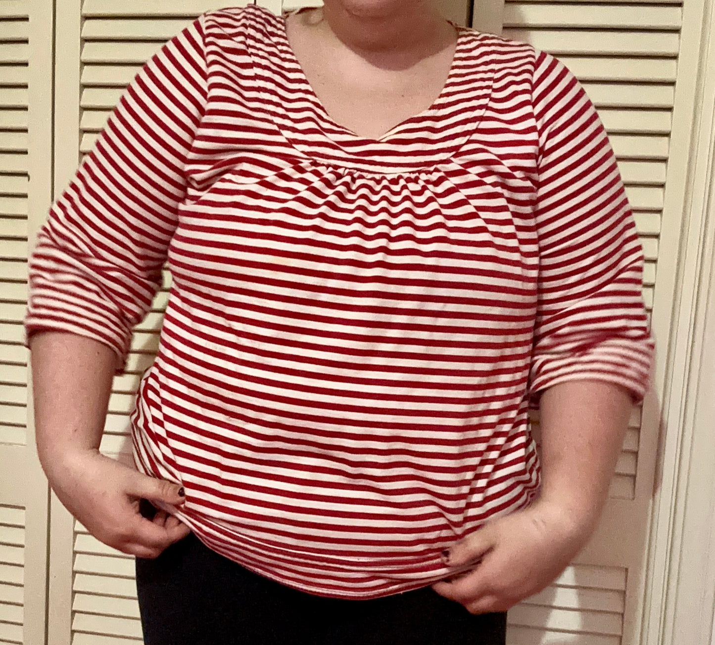 Twee Red and White Striped Blouse (XXL)