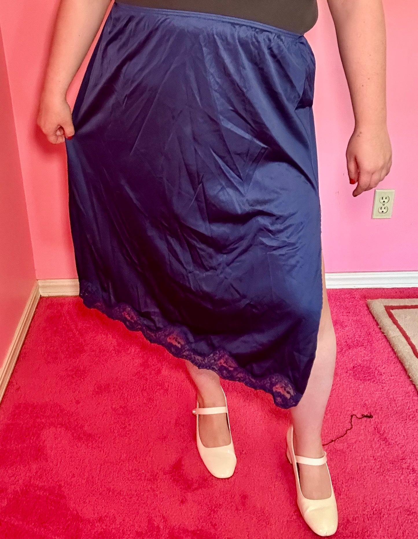 Navy Blue Slip Skirt (3X)