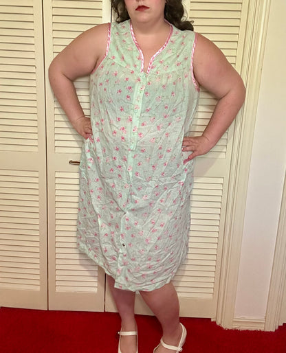 Teal Floral Nightgown (2X)
