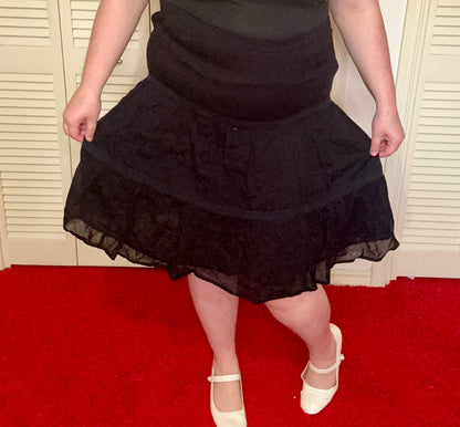 Tiered Black Boho Skirt (1X)