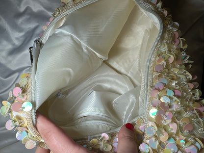 Y2K white Bead Bag