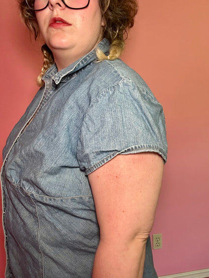 Denim Baby Doll Top (3X)