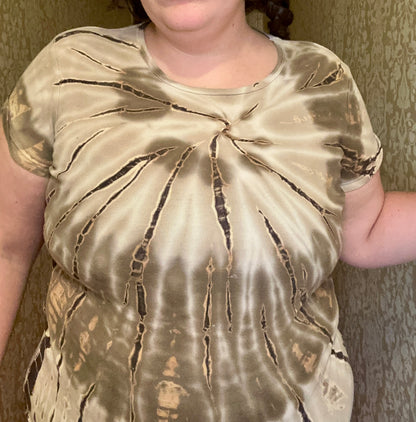 Earth-tone Tye Dye Baby Tee (XL)