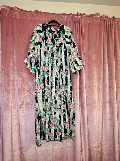 Striped Floral House Dress (3X)