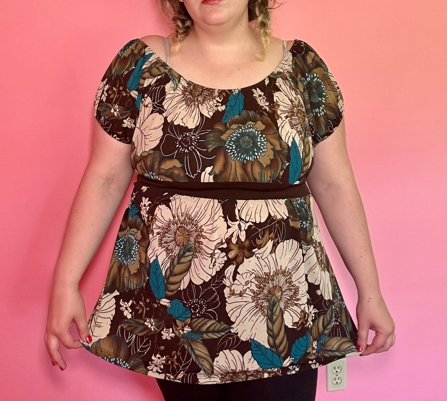 Floral Baby Doll Top (1X)