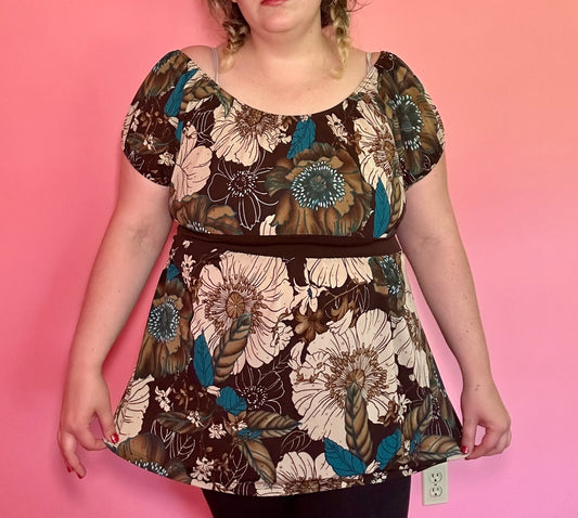 Floral Baby Doll Top (1X)