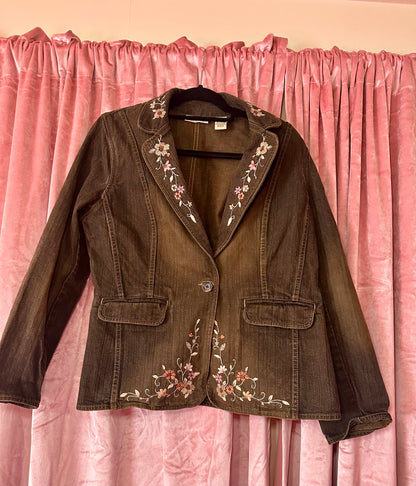 Y2k Flower Embroidery Denim Jacket (14)