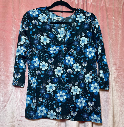 Blue Daisy Mesh Top (XL)