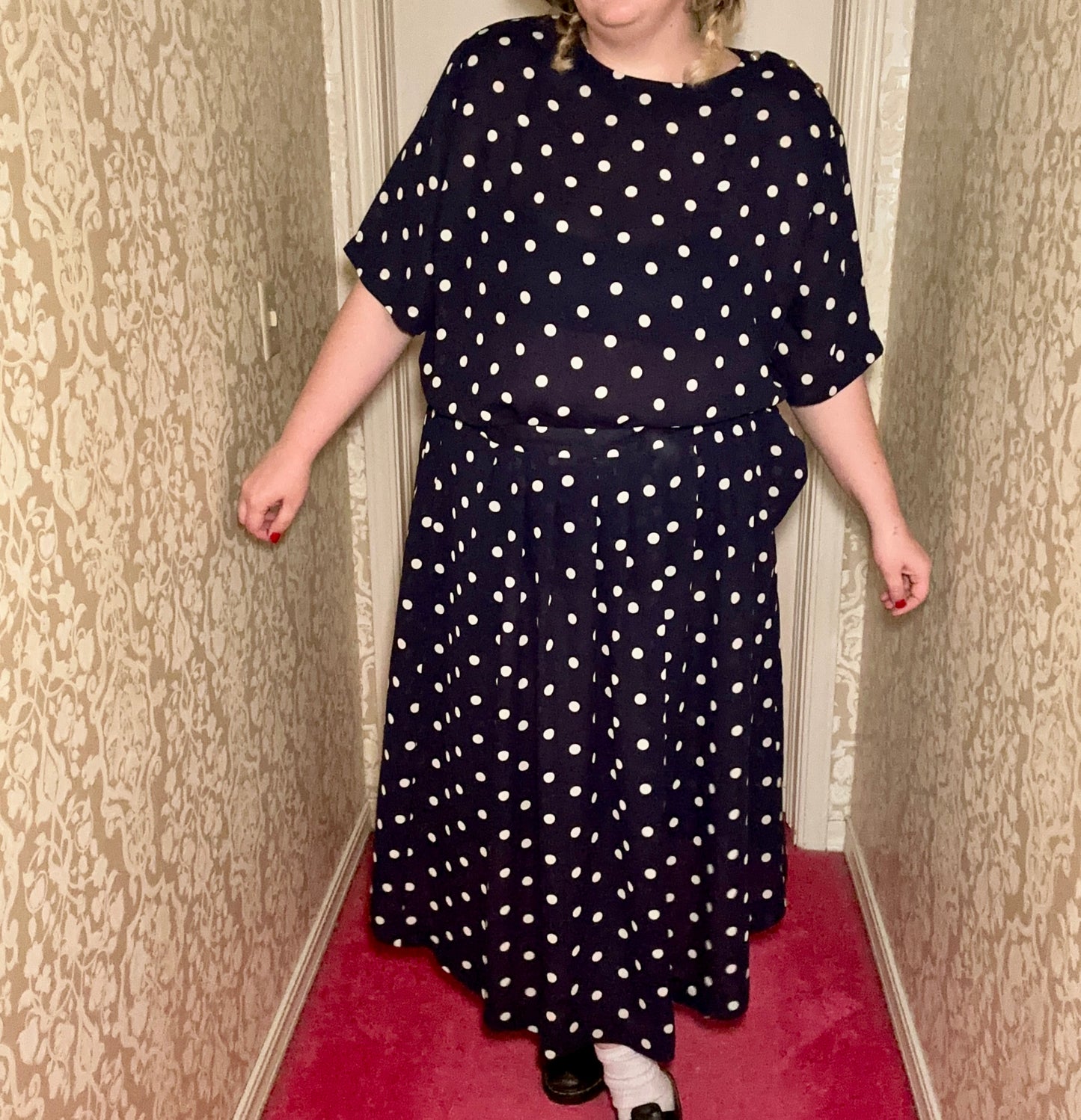 Navy Polka Dot Set (24W)