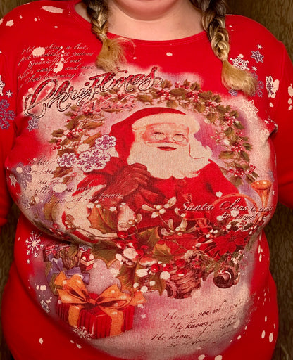 Red Y2K Santa Graphic Top (XL)