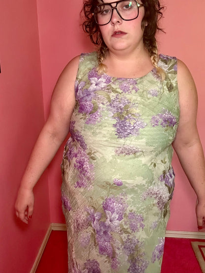Green and Lilac Floral Chiffon Dress (16)
