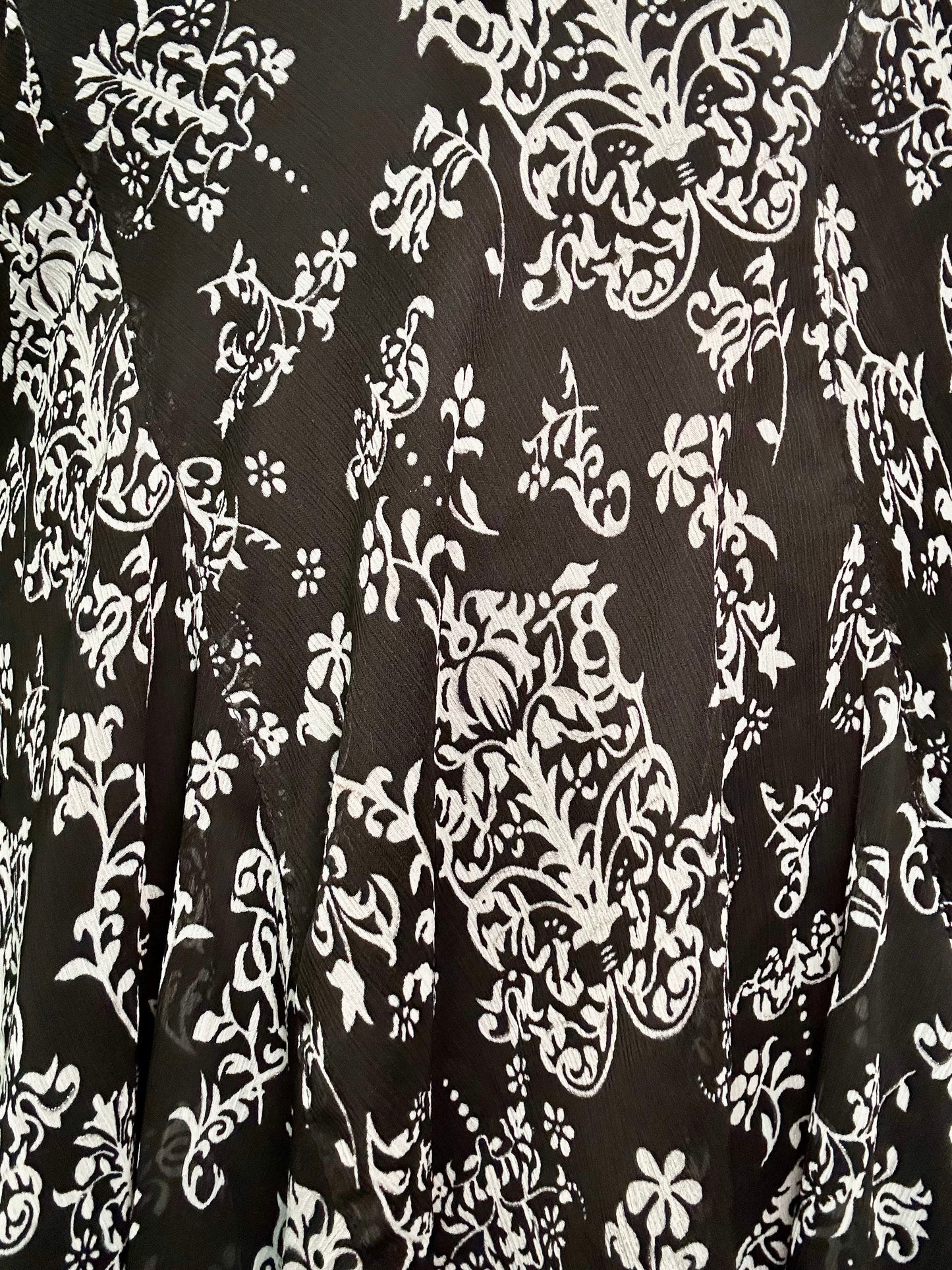 Black and White Glitter Chiffon Fairy Skirt (XL)