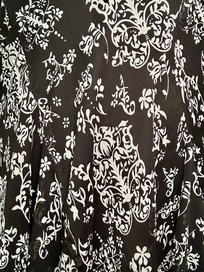 Black and White Glitter Chiffon Fairy Skirt (XL)