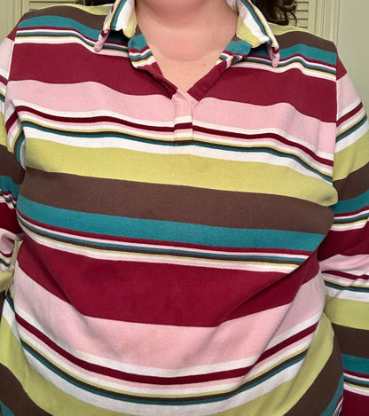 Preppy Striped Collared Blouse (26/28)