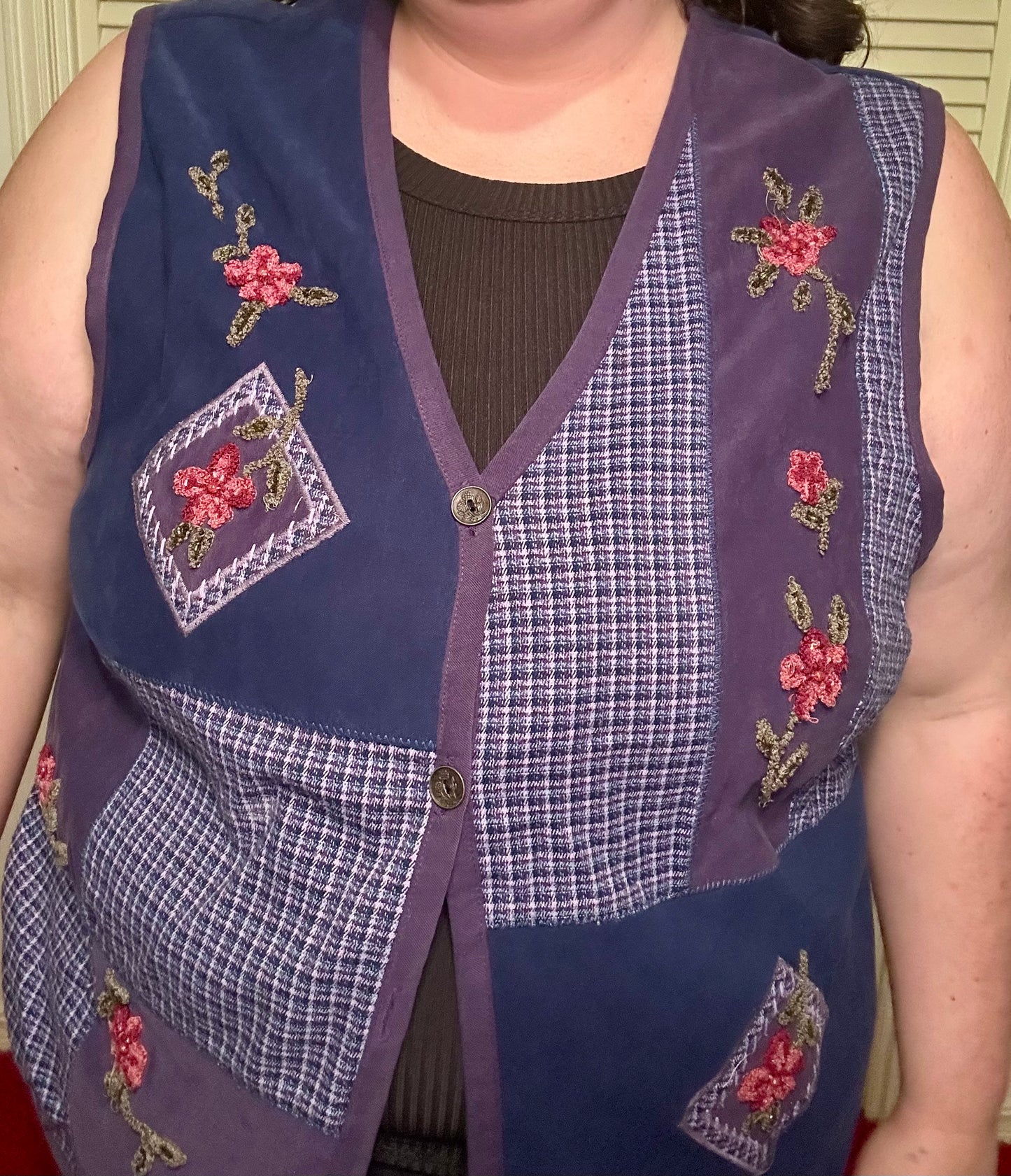 Patchwork Purple Vest (2X)