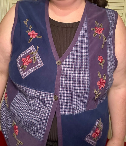 Patchwork Purple Vest (2X)