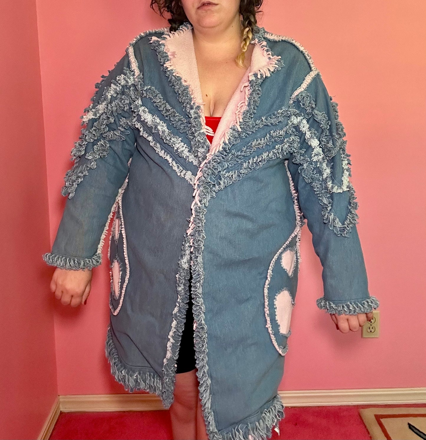 Denim Penny Lane Tassel Coat (XL)