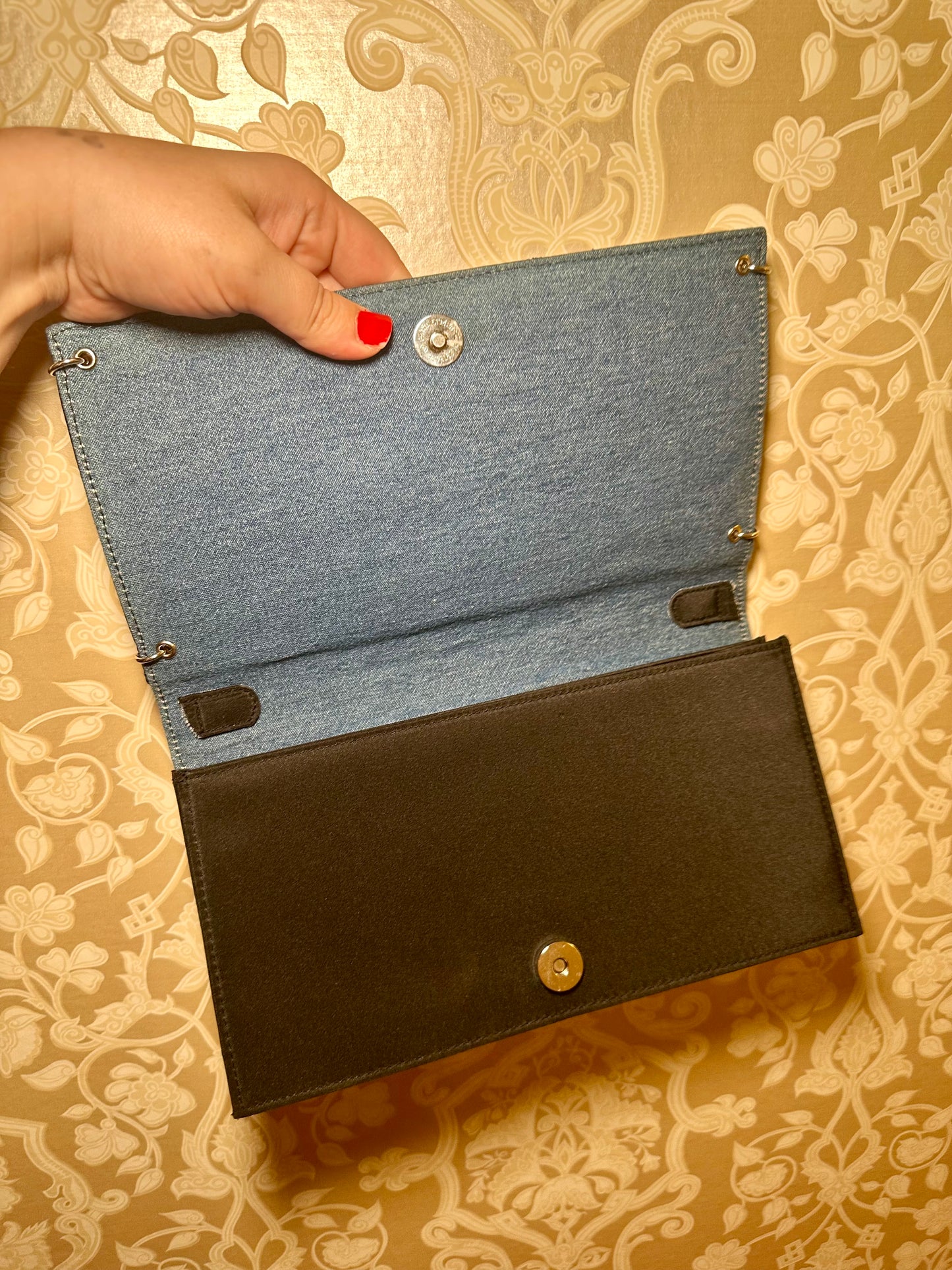 Denim Grommet Clutch