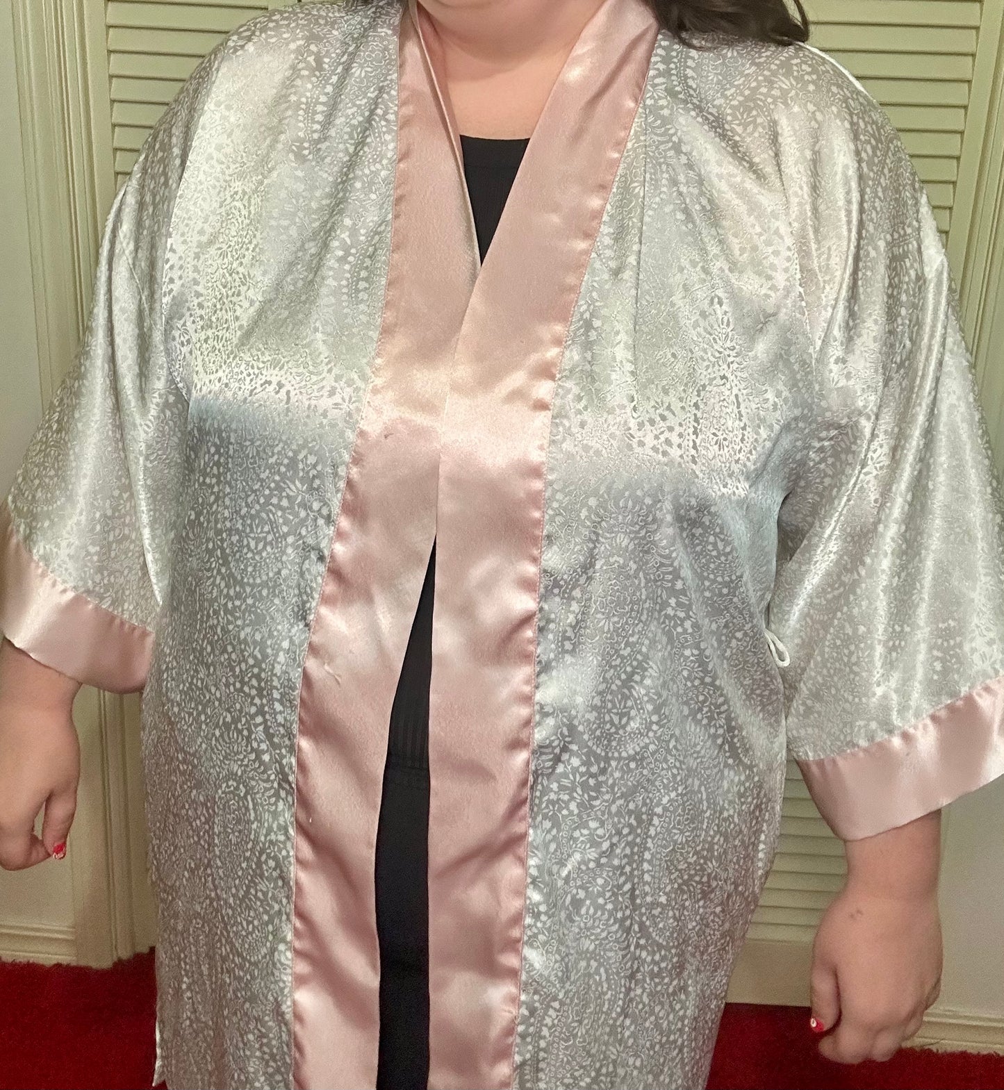 White and Pink Lingerie Robe (OS)