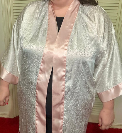 White and Pink Lingerie Robe (OS)