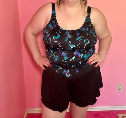Watercolor Swim Dress (22W)