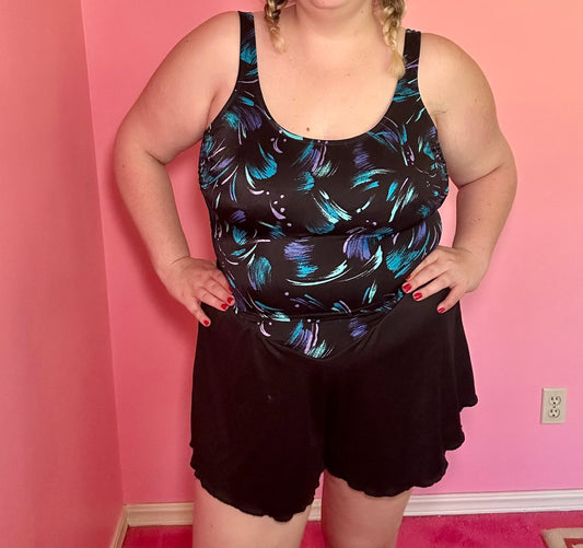 Watercolor Swim Dress (22W)